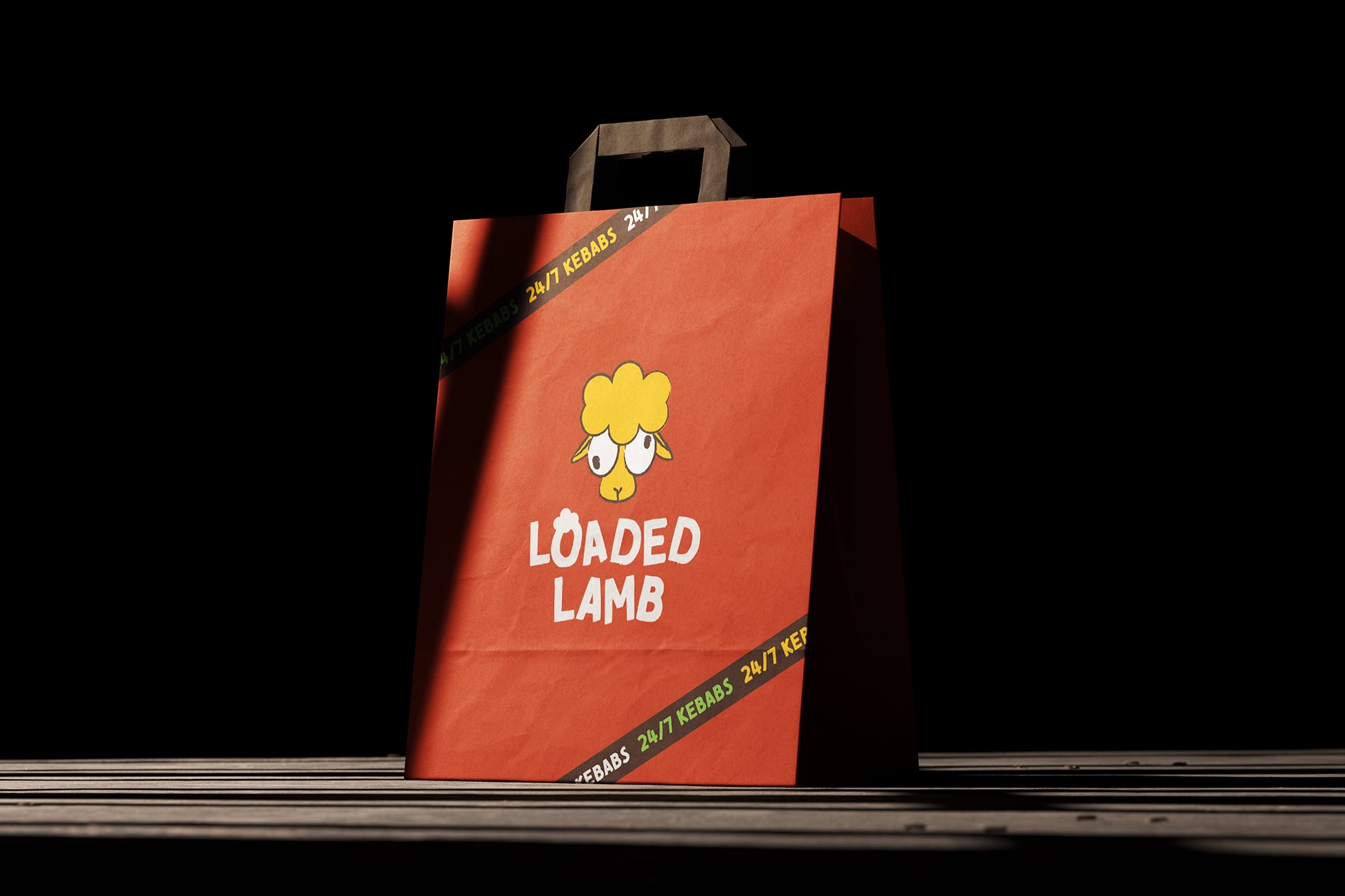 Mermade billboard mockup showing outdoor advertising design in a nighttime setting with a person walking past